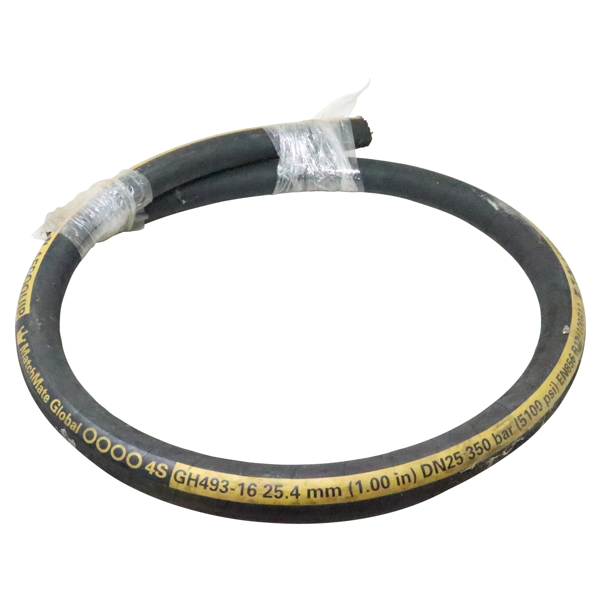 Aeroquip 1" Inner Diameter AQ R12 Yellow Stripe 4 Spiral Hydraulic Hose