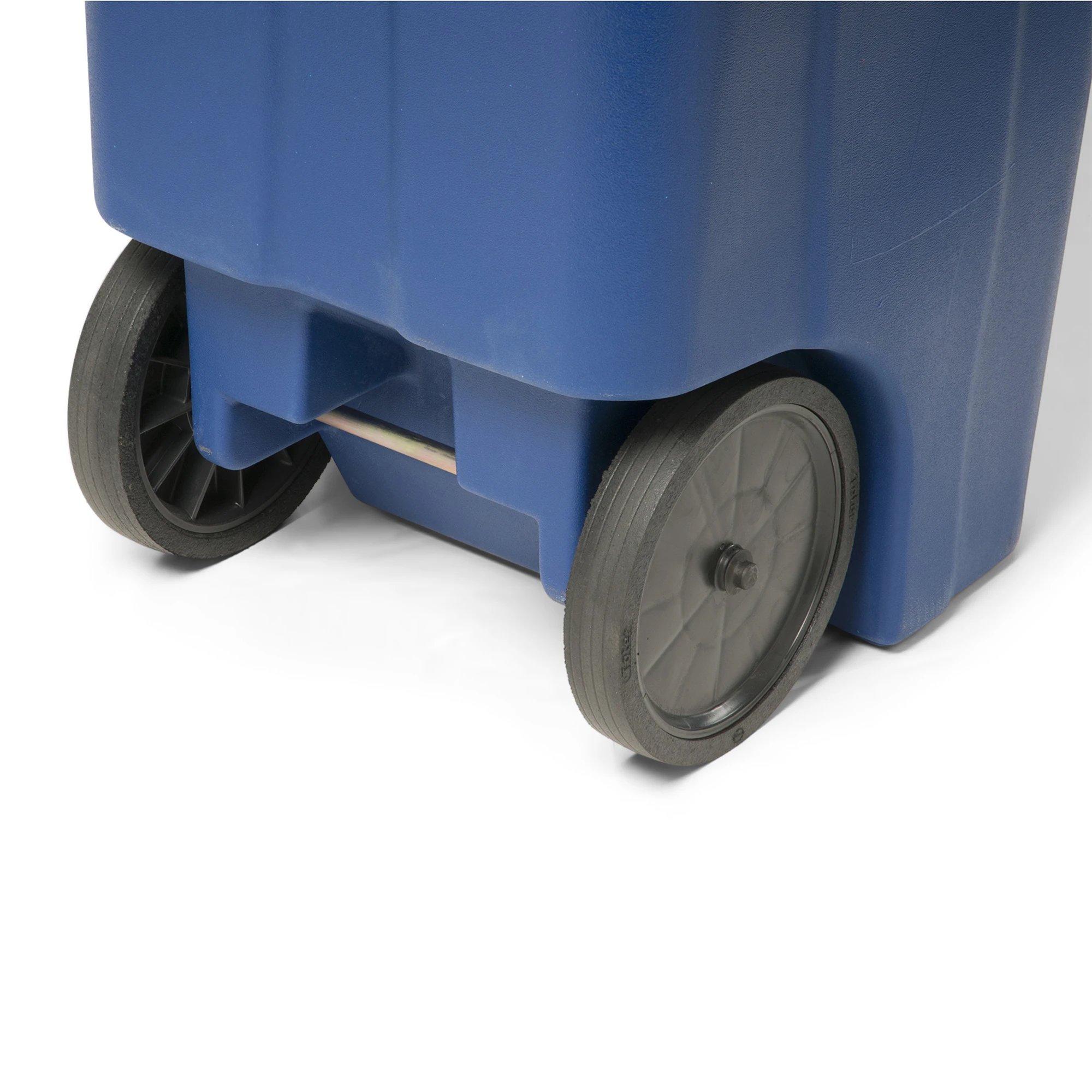 Toter® 64 Gal. Blue Trash Can with Quiet Wheels and Attached Blue Lid