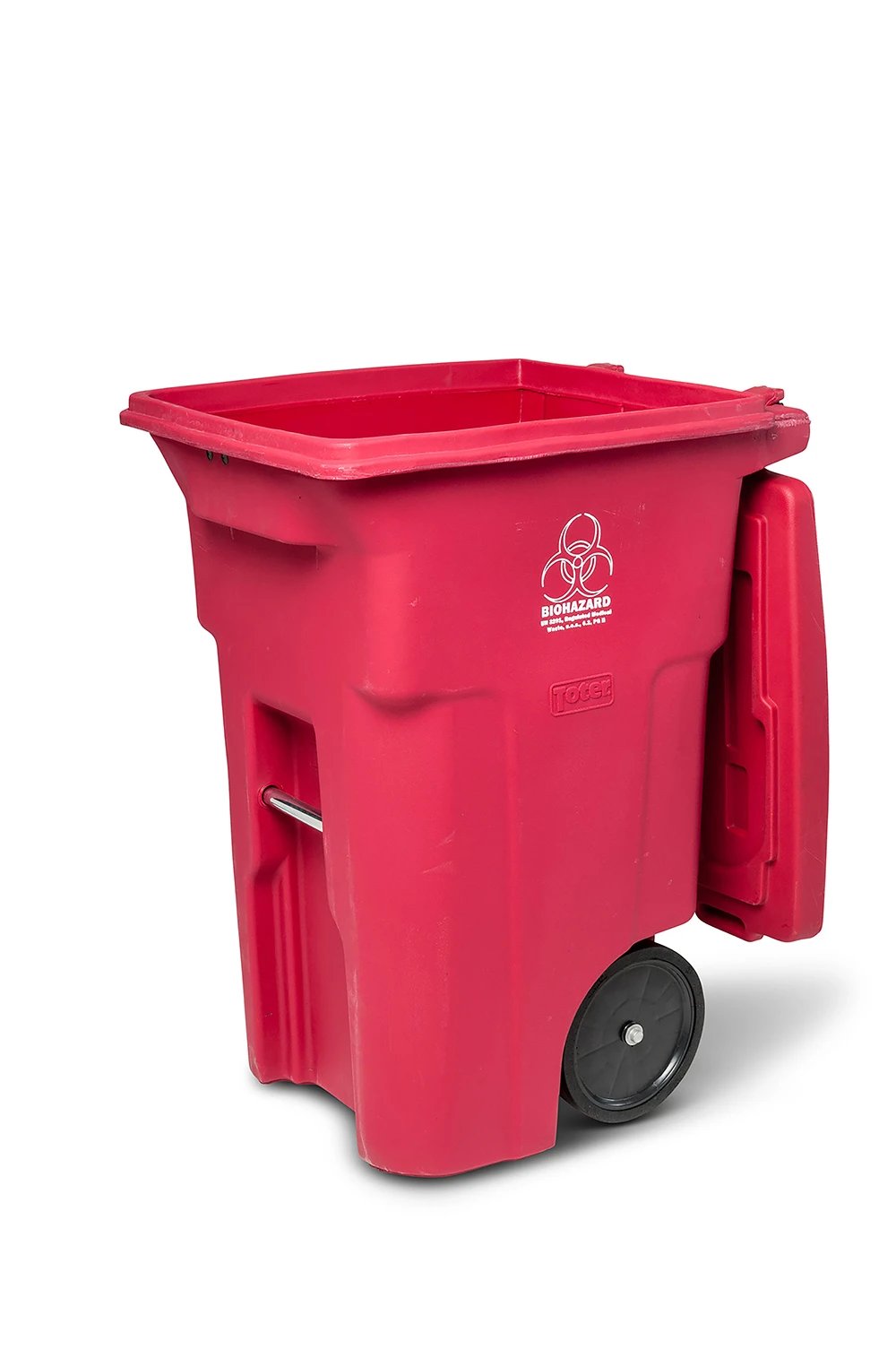 Toter® 64 Gal. Red Hazardous Waste Trash Can with Wheels and Lid Lock