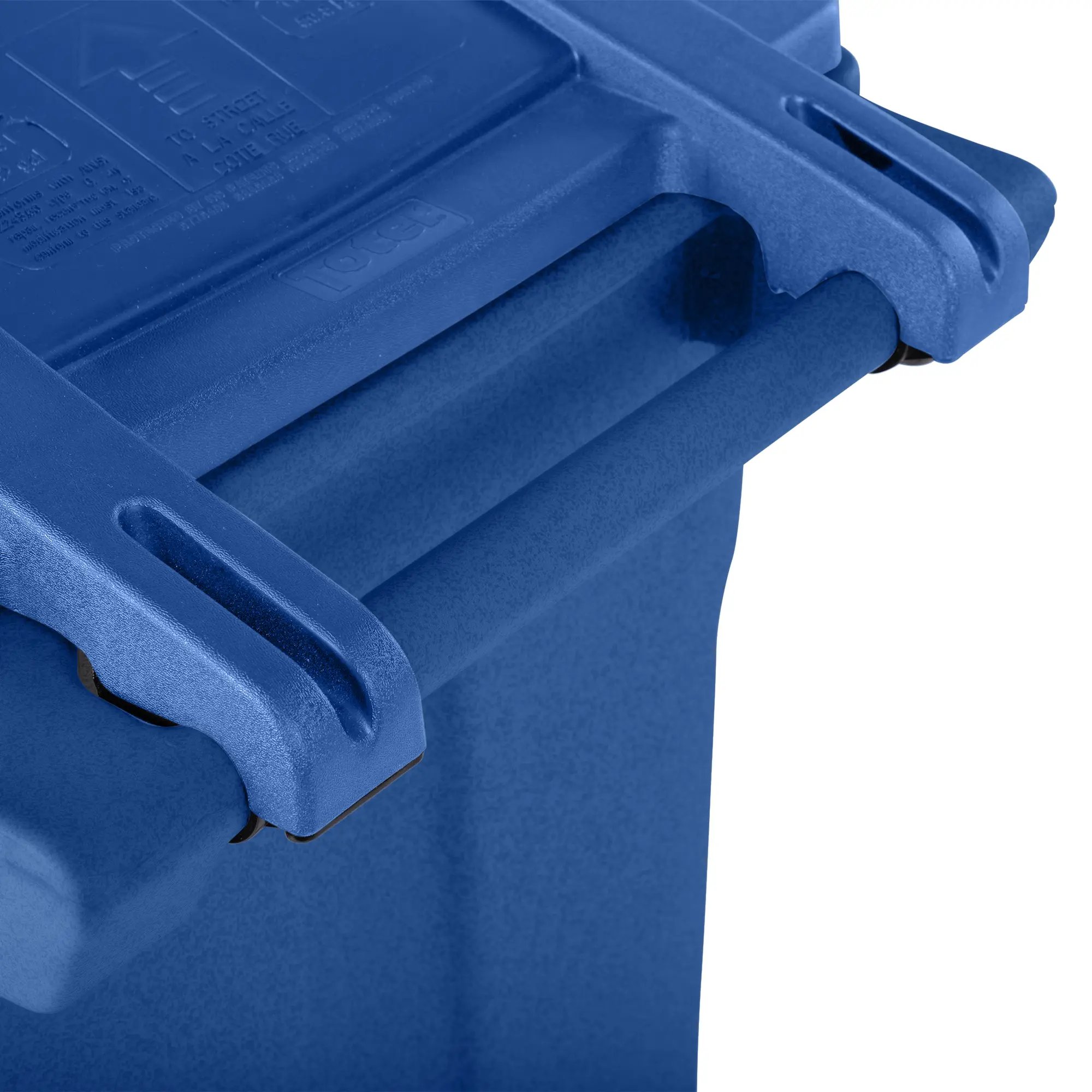 Toter® 32 Gal. Blue Trash Can with Quiet Wheels and Attached Blue Lid