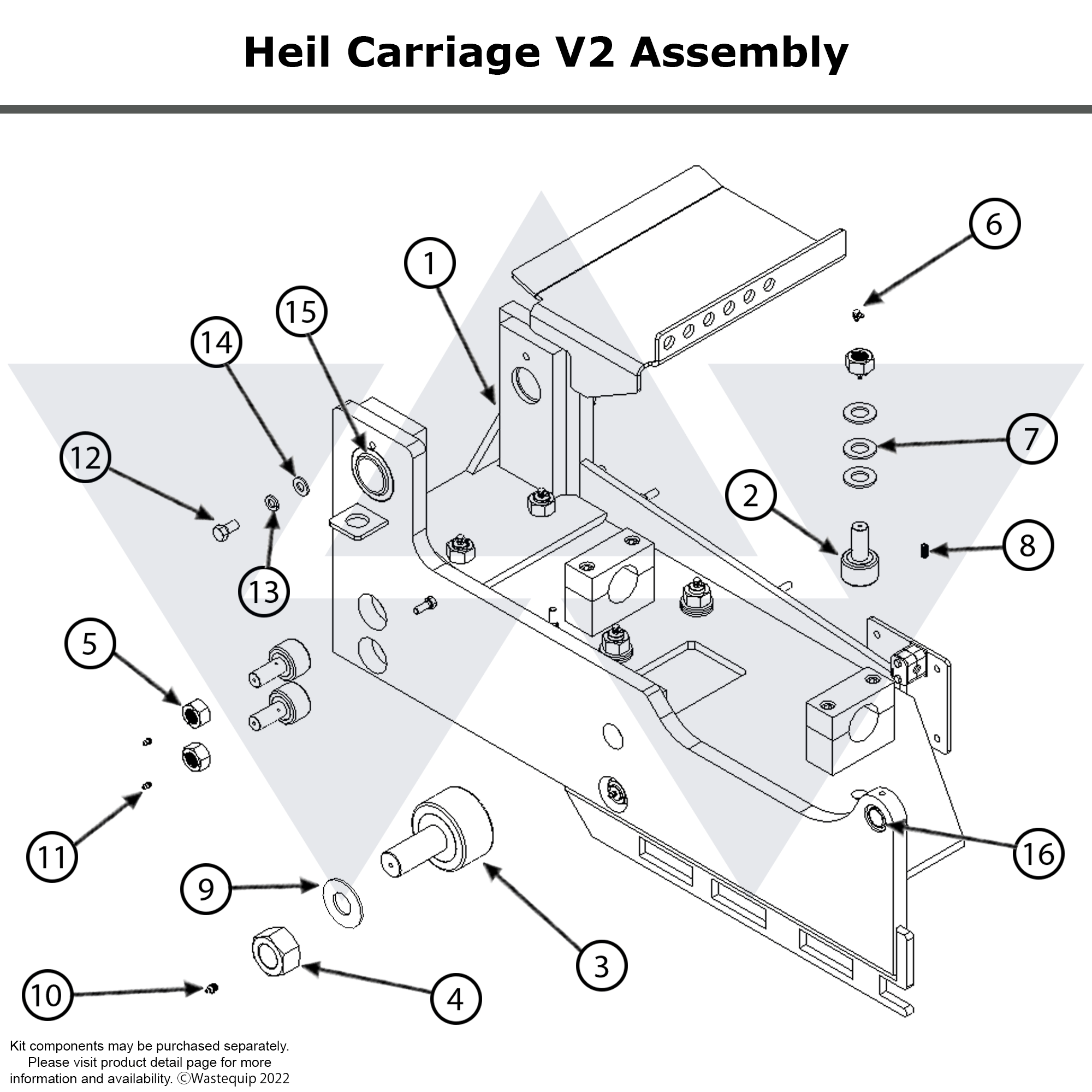 Wastebuilt® Replacement for Heil Carriage Assembly V2