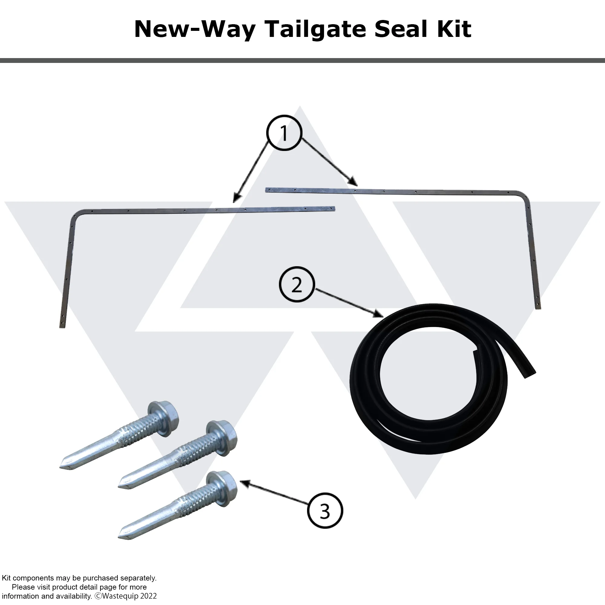 Wastebuilt® Replacement for New Way Tailgate Seal Kit 12.6- 20RL 2008- Present