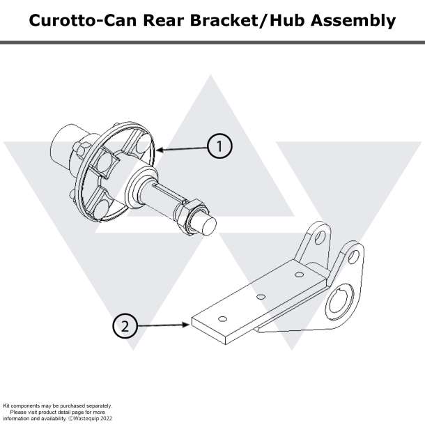 Wastebuilt® Replacement for Curotto-Can (K) Rear Bracket/Hub