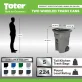 Toter® 64 Gal. Blue Trash Can with Quiet Wheels and Attached Blue Lid slider navigation image