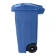 Toter® 32 Gal. Blue Trash Can with Quiet Wheels and Attached Blue Lid slider navigation image