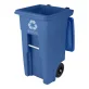 Toter® 32 Gal. Blue Trash Can with Quiet Wheels and Attached Blue Lid slider navigation image